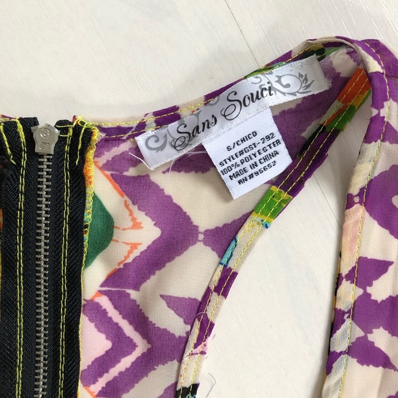 Multi Color Racerback Hi Lo Tank Top - Picture 5 of 6